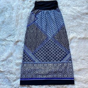Alyx Black white blue geometric Maxi Skirt size S black comfort band